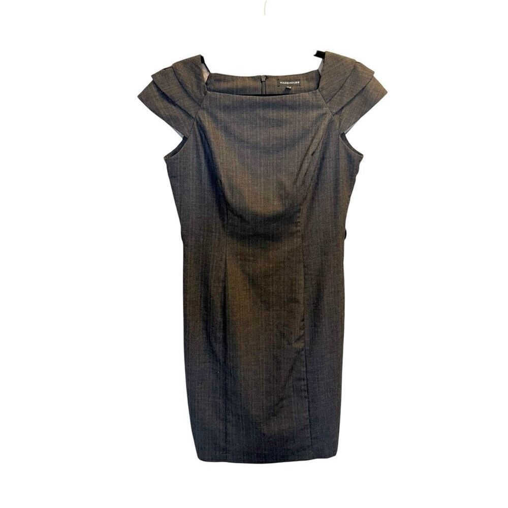 Warehouse dark gray shift sheath business dress UK size 12